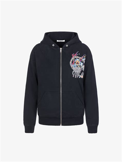 givenchy scorpio hoodie|Reversible zipped hoodie in monogram 72 jacquard .